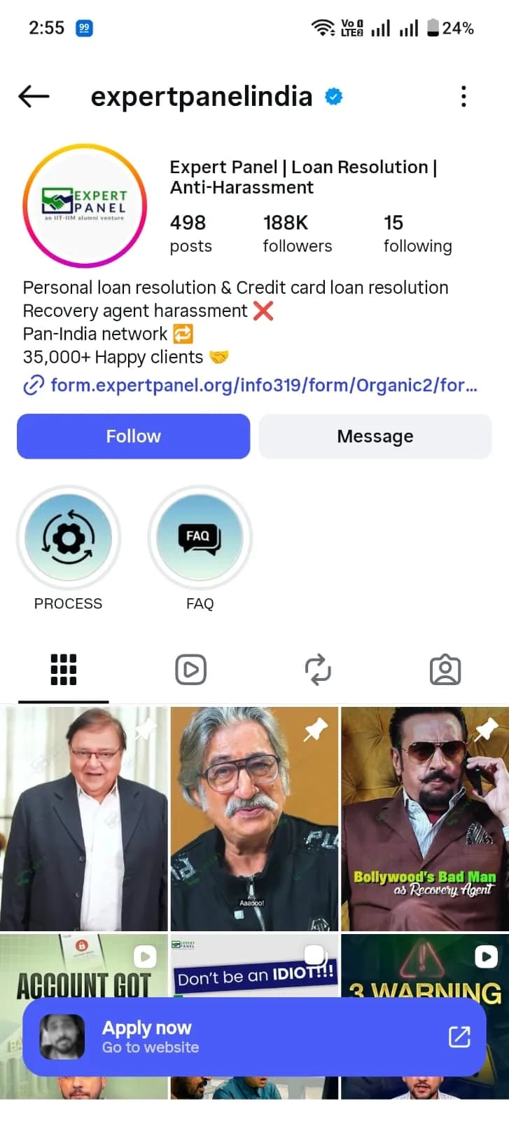 Expert Panel India Instagram profile screenshot
