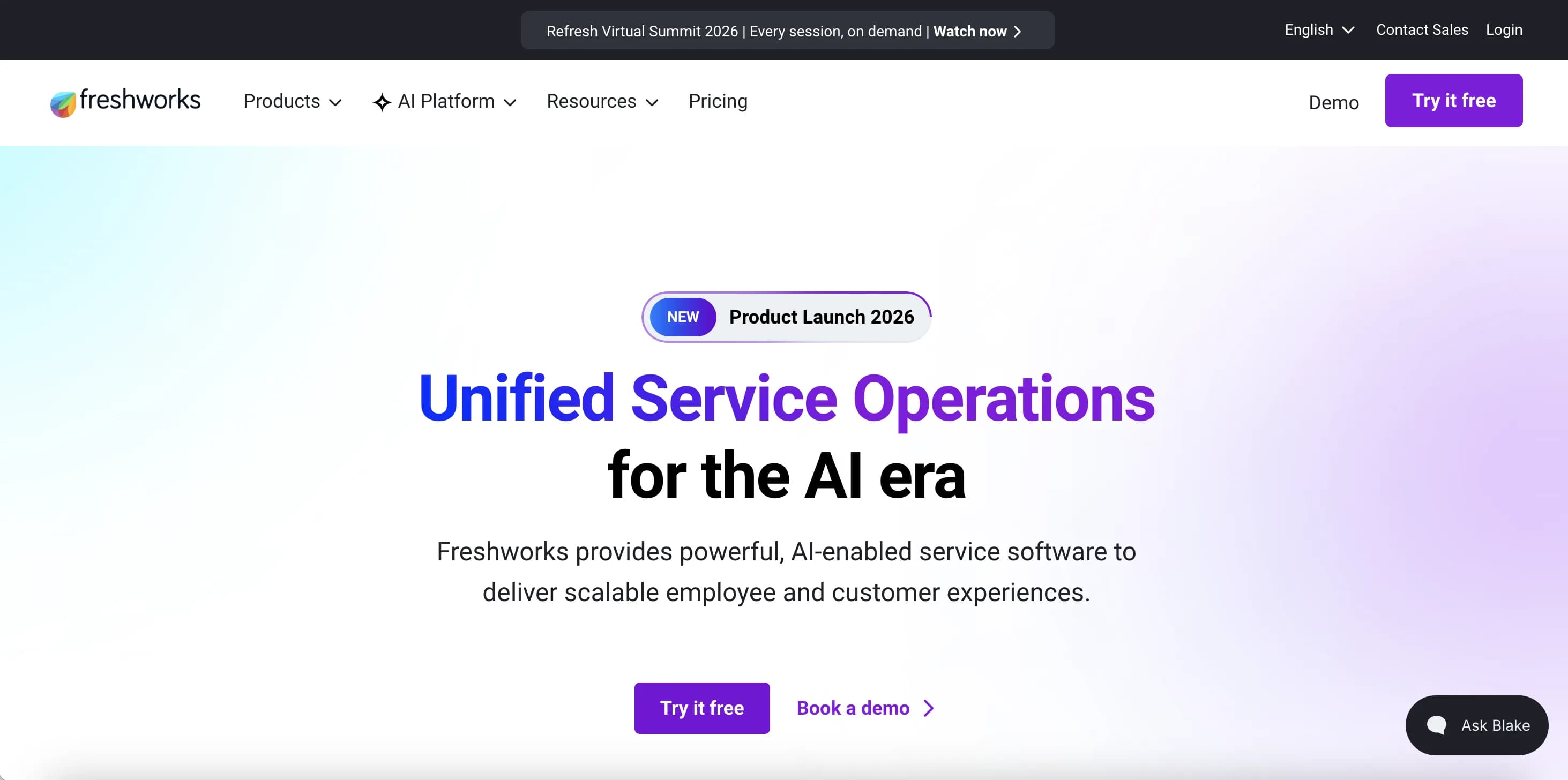 Freshworks software screenshot